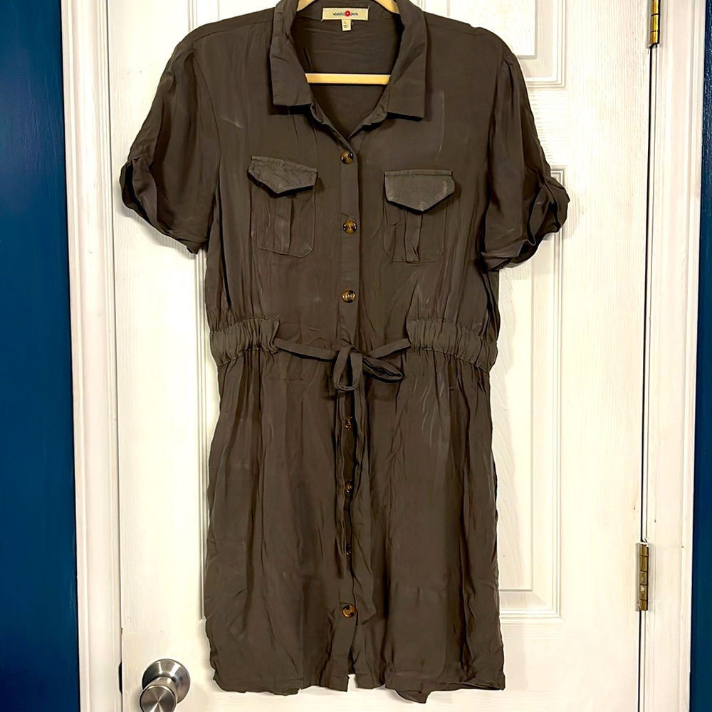 Wishful Park Olive Dress w/pockets- Size L